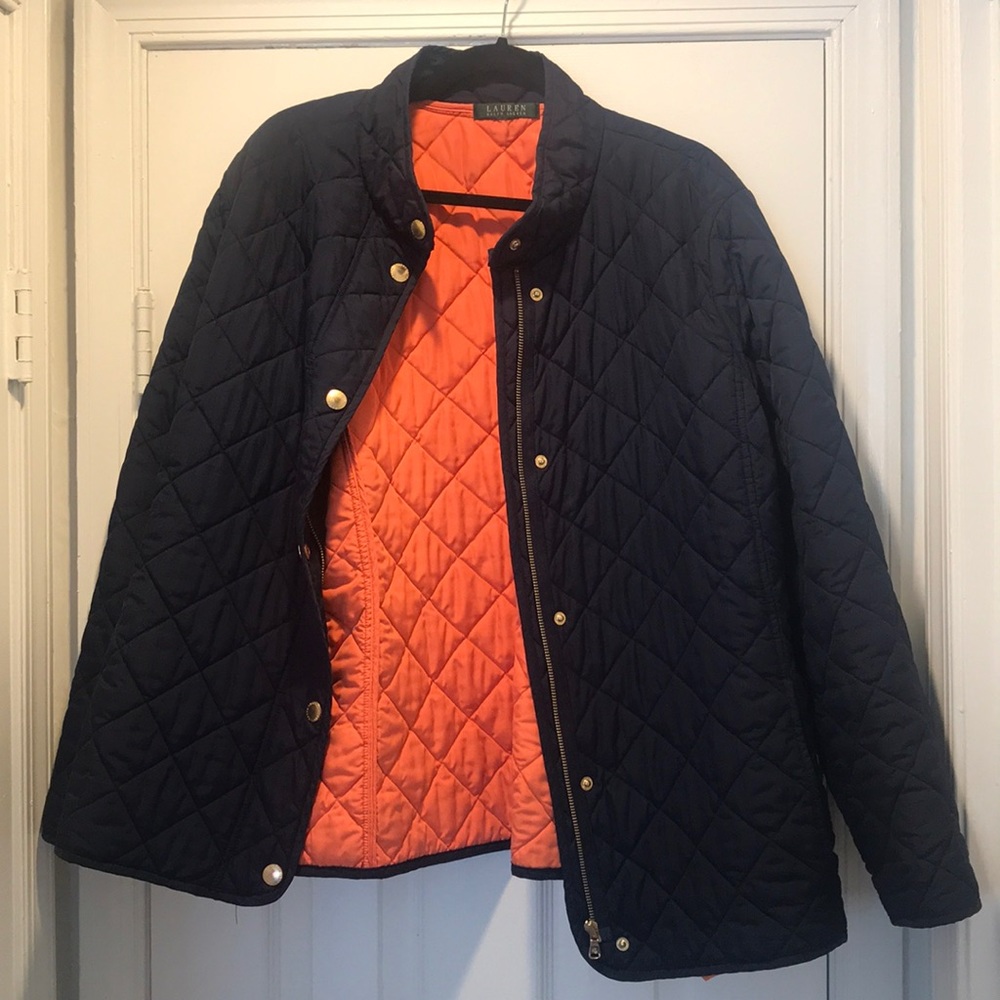 Navy Ralph Lauren Quilted Coat